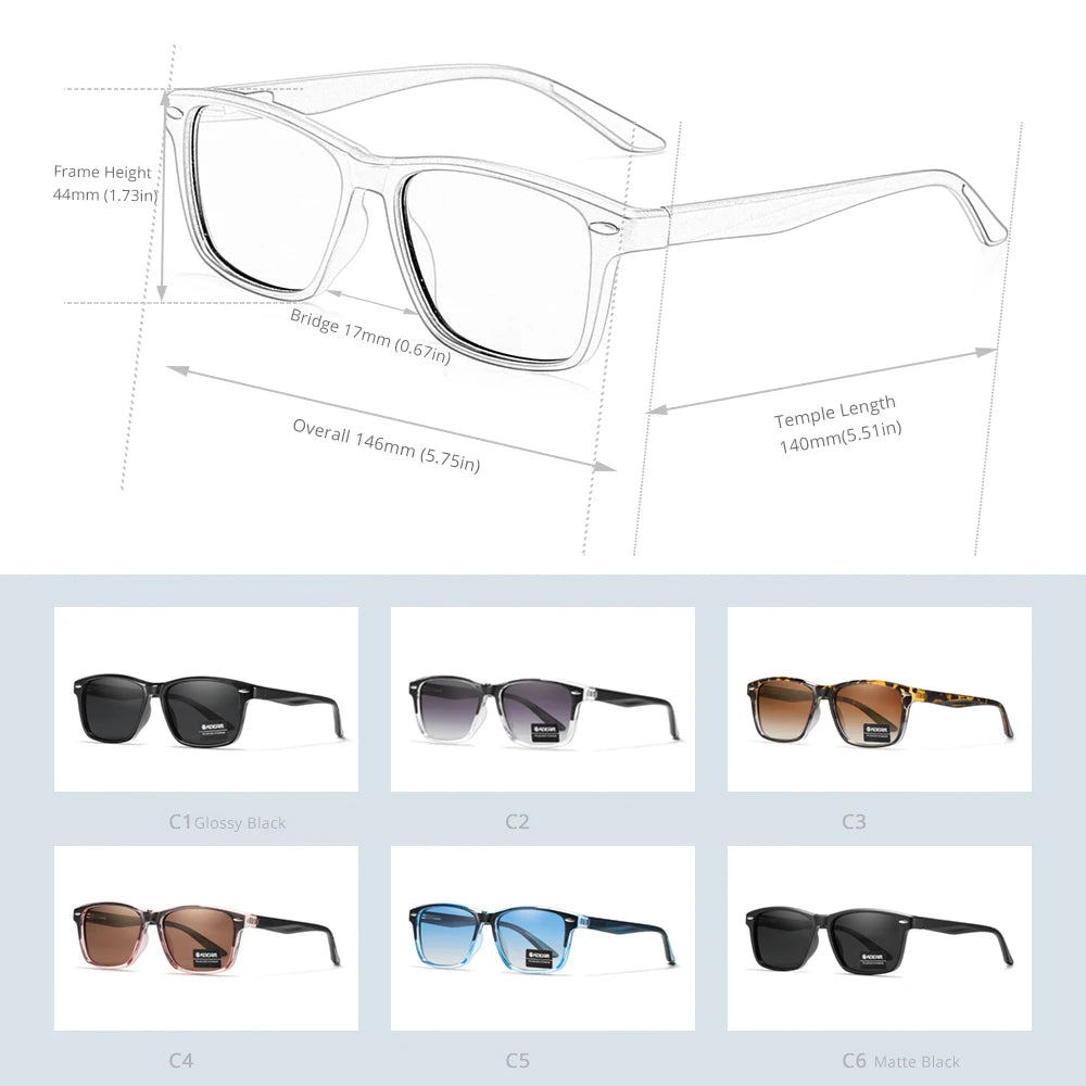 Square Polarized TR90 Sunglasses